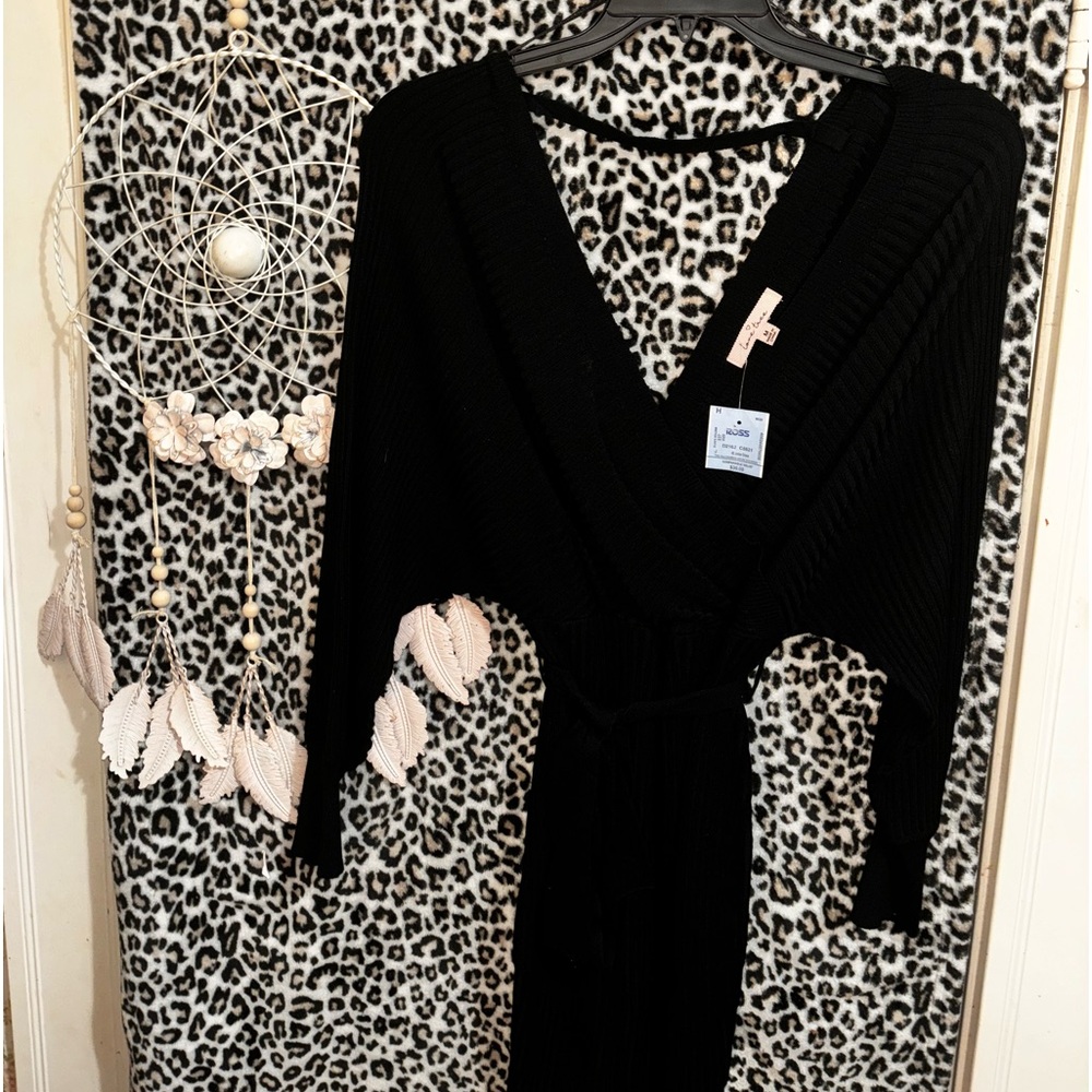 Black sweater midi dress